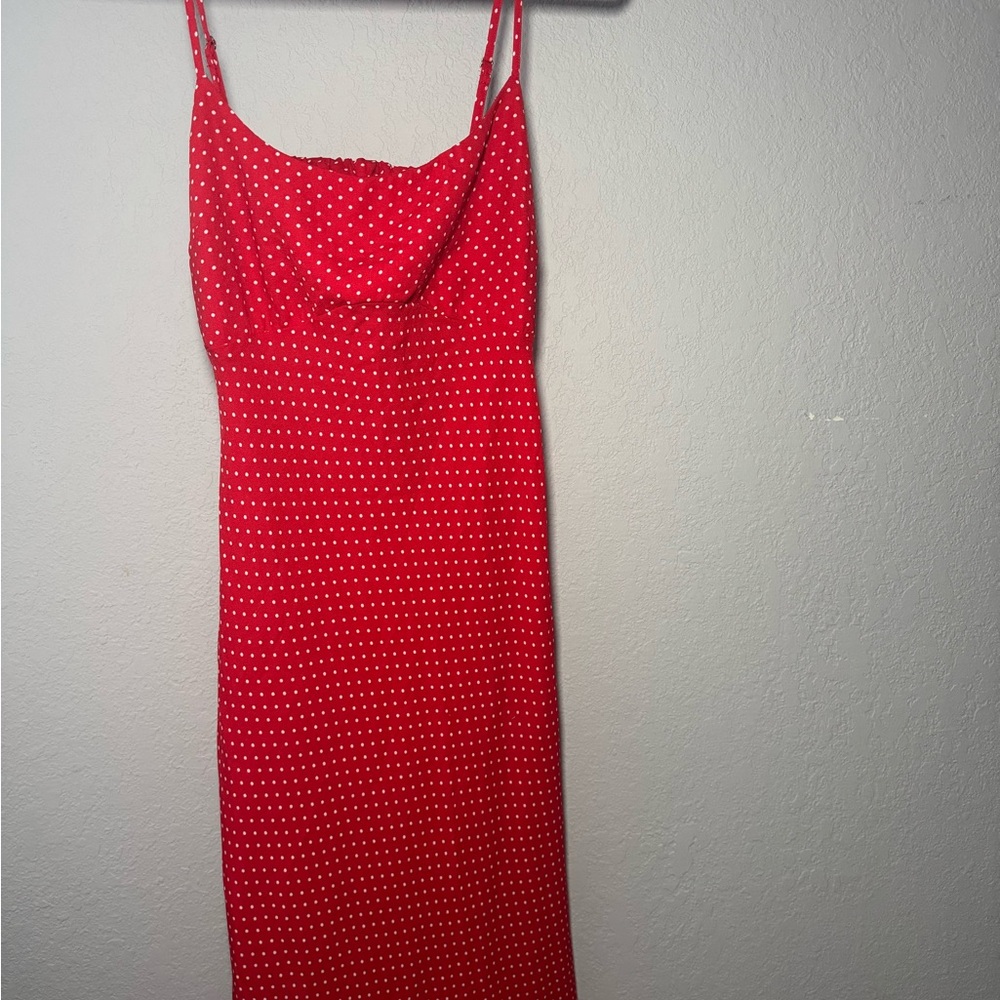 Hollister Red Maxi Slip Dress with Cowl Neck